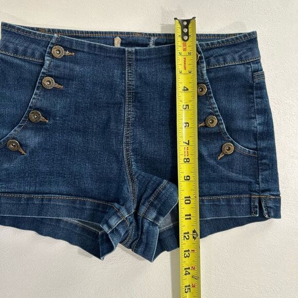 Blue Spice Women’s High-Rise Button Front Denim Shorts Size 7 – Nautical Sailor - Picture 5 of 7